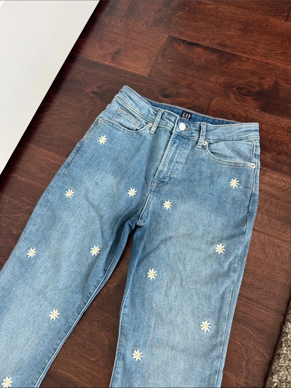GAP 70’s Flare Jeans for Girls w/Embroidered Flowers Hippie Chick Bell Bottoms